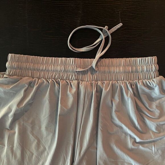 ASOS Revival Women's Light GreyBlue Flowing Shorts Size M, Built in lycra shorts - Picture 2 of 11